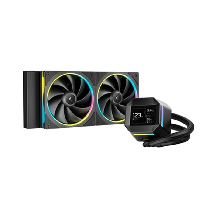 DeepCool LM240 240mm AIO liquid CPU cooler with 2.4" IPS display and ARGB fans