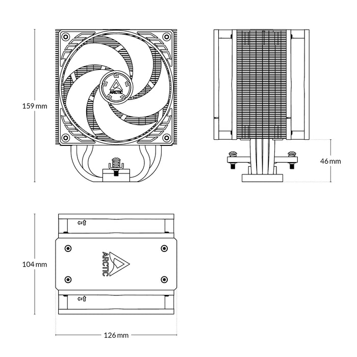Arctic Freezer 36 CO Tower CPU Cooler – Dual Fans, LGA1851/AM5 Compatible