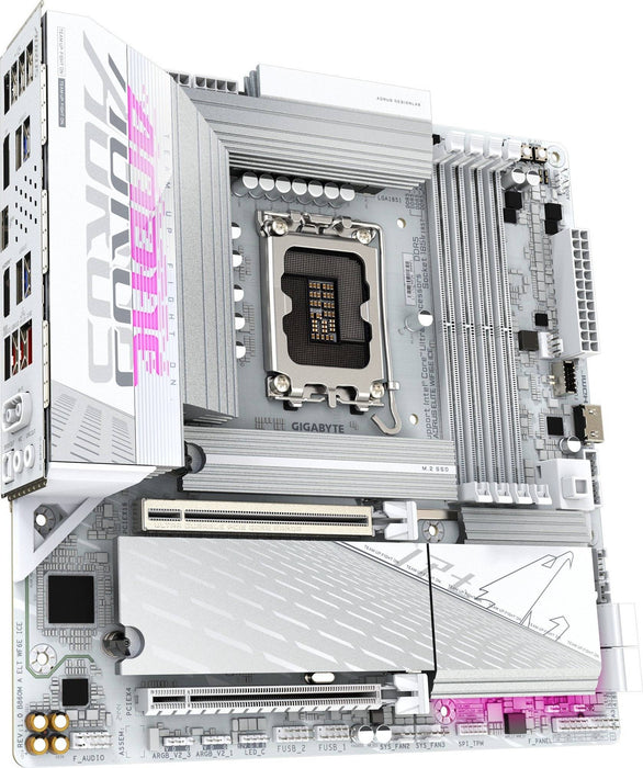 AORUS B860M AORUS ELITE WIFI 6E ICE – LGA1851 Micro ATX Motherboard, DDR5, PCIe 5.0, Wi‑Fi 6E