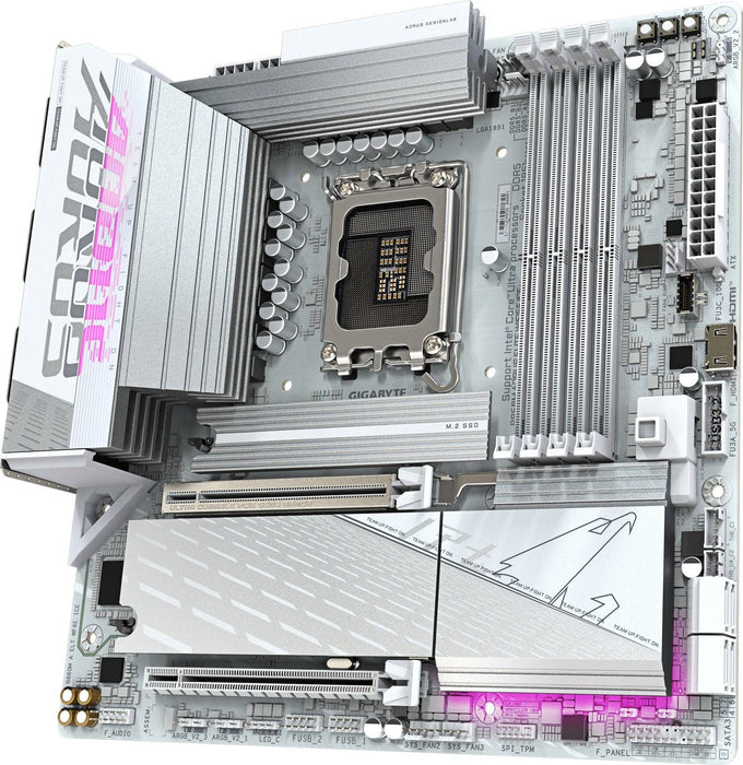 AORUS B860M AORUS ELITE WIFI 6E ICE – LGA1851 Micro ATX Motherboard, DDR5, PCIe 5.0, Wi‑Fi 6E