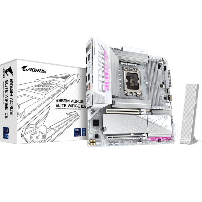 AORUS B860M AORUS ELITE WIFI 6E ICE LGA1851 DDR5 Micro ATX Motherboard
