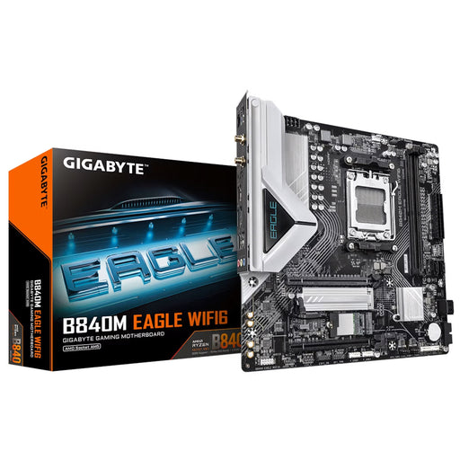 Gigabyte B840M Eagle WiFi6 AM5 Micro‑ATX motherboard with DDR5 and dual M.2 slots