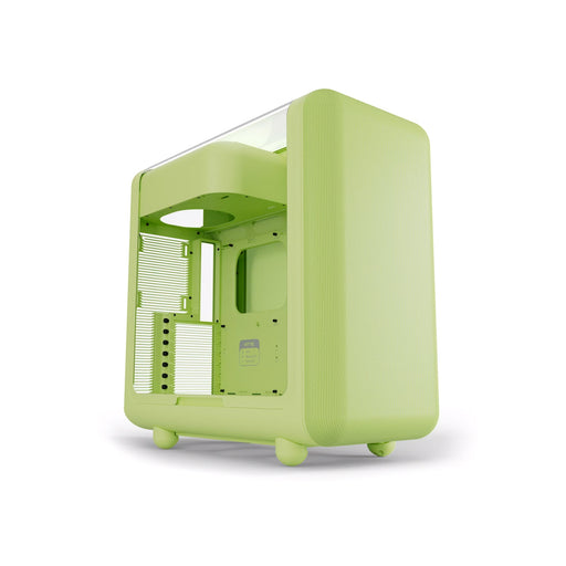 HYTE X50 Matcha Milk high‑airflow mid‑tower PC case with micro‑mesh front panel.