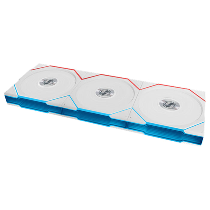 Lian Li UNI TL Wireless 120mm ARGB PWM Fan White Triple Pack with L-Wireless Hub