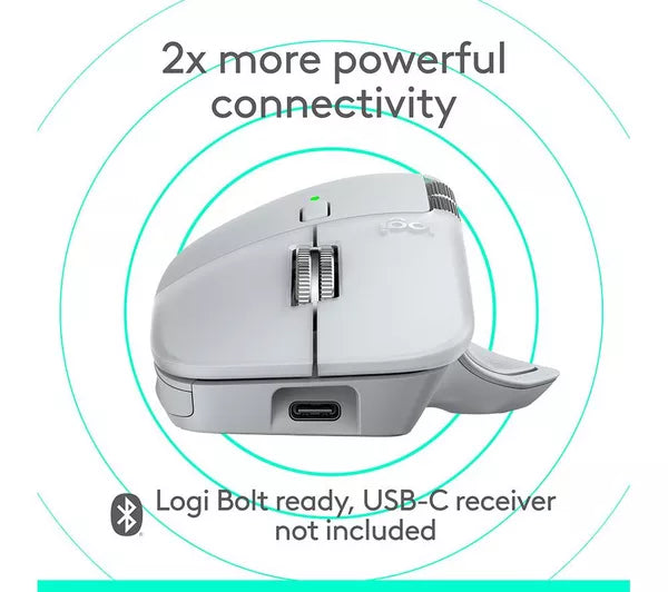 Logitech MX Master 4 Wireless Mouse for Mac – 8K DPI, MagSpeed Scroll, USB‑C, White Silver