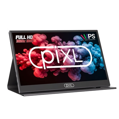 Pixl PM156C 15.6 Inch 60Hz Full HD IPS  Portable Monitor with USB-C, Mini HDMI & Speakers with Foldable Case & Stand