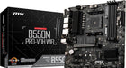 MSI B550M PRO‑VDH WIFI Micro‑ATX AM4 motherboard with Wi‑Fi and dual M.2 slots.