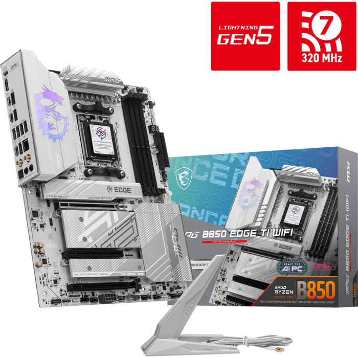 MSI MPG B850 EDGE TI WIFI AM5 ATX Motherboard – DDR5, PCIe 5.0, Wi‑Fi 7