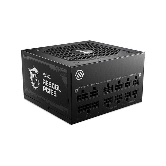 MSI MEG Ai1300P PCIE5 1300W fully modular ATX power supply, 80 Plus Platinum, black casing with premium sleeved cables.