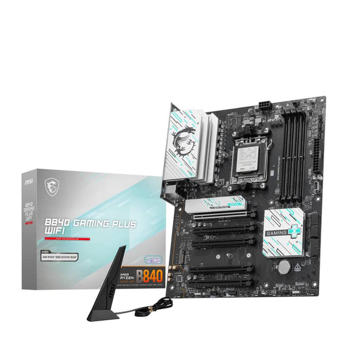 MSI B840 GAMING PLUS WIFI AM5 DDR5 ATX motherboard.