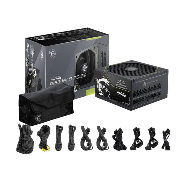 MSI MAG A1200PLS 1200W Platinum ATX 3.1 Modular Power Supply