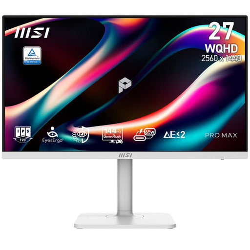 MSI PRO MAX 271QPHW E14 27 Inch WQHD 144Hz IPS Monitor White