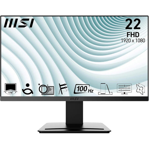 MSI 22-inch FHD 1920 x 1080 monitor with a black stand, shown on a solid white background.