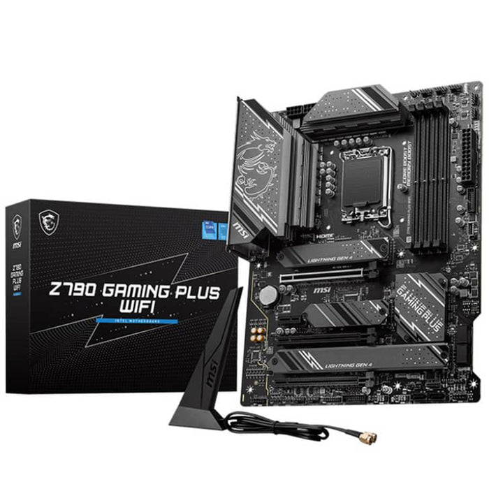 MSI Z790 GAMING PLUS WIFI LGA 1700 DDR5 ATX motherboard.