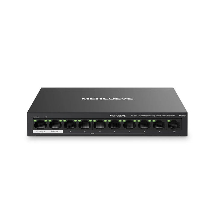 Mercusys MS110P 10‑Port PoE+ Desktop Switch