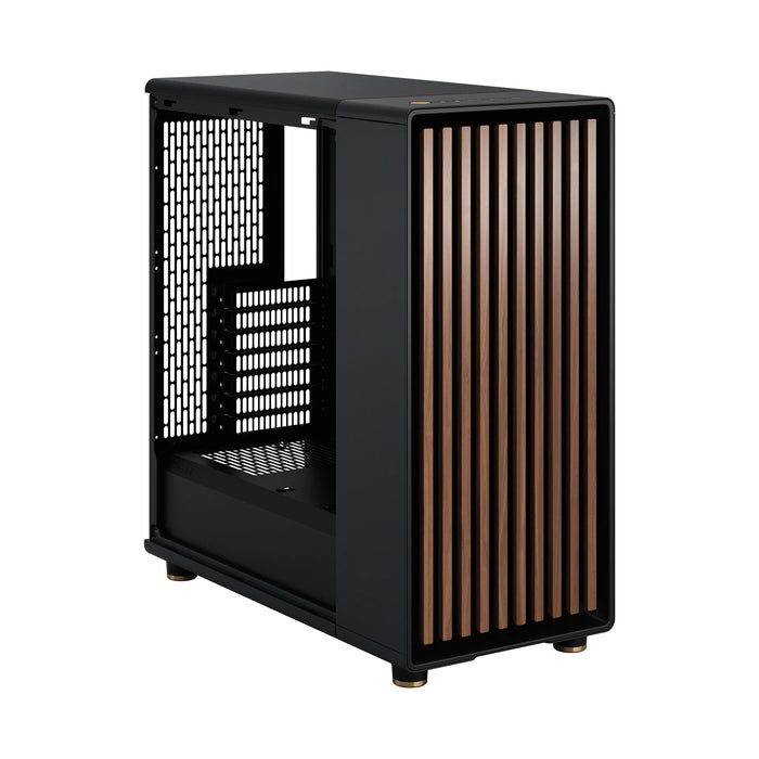 Fractal Design North Charcoal Black, Wood Walnut front ATX Mid Tower PC Gaming Case