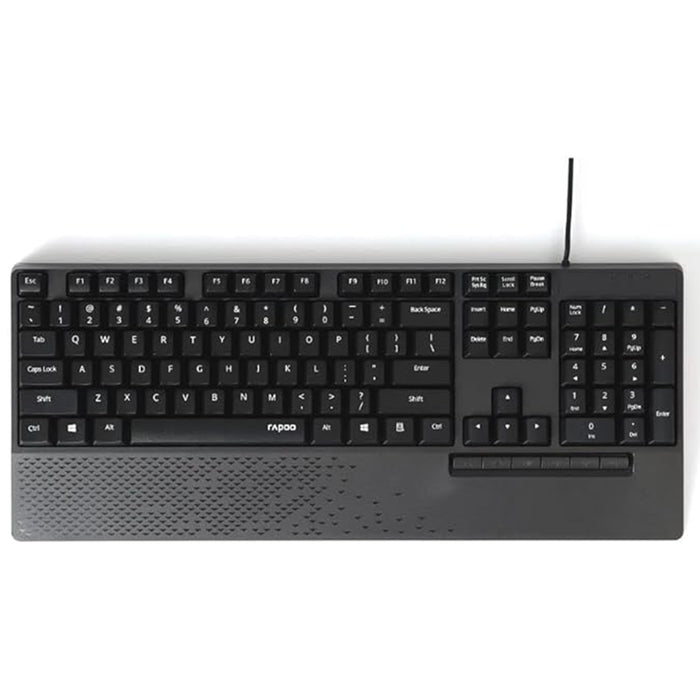 Rapoo NK2000 wired spill‑resistant keyboard in black (QWERTY).