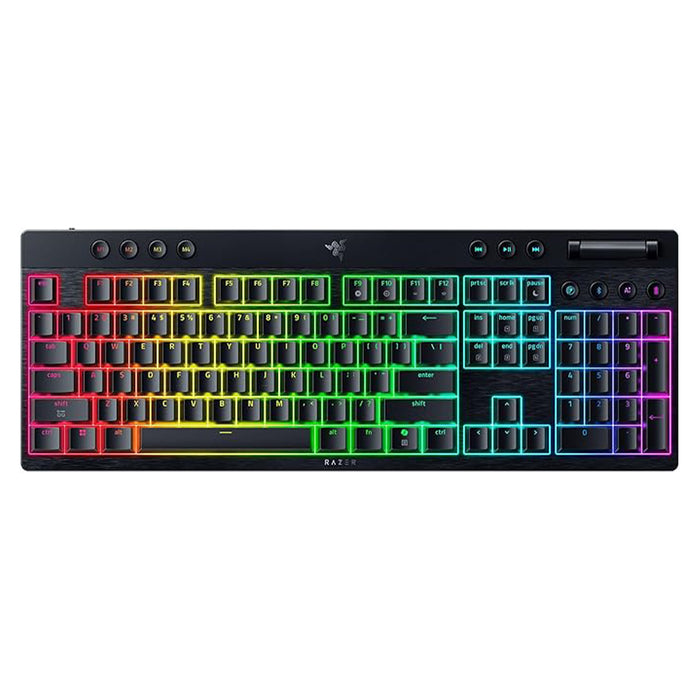 Razer BlackWidow V4 X full‑size mechanical gaming keyboard (UK layout) with RGB and multifunction roller.