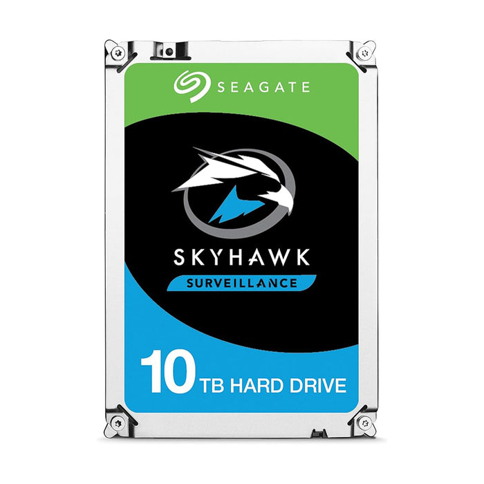 Seagate SkyHawk AI 10TB ST10000VE0008 3.5-inch 7200RPM surveillance hard drive.