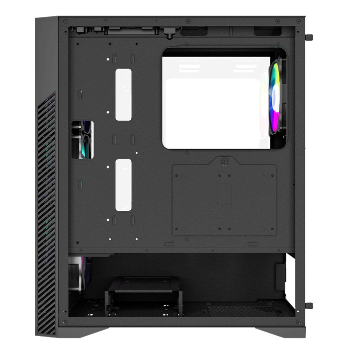 VIDA Typhoon Black ARGB Gaming Case w, Glass Window, ATX, Mesh Front, 4x ARGB Fans