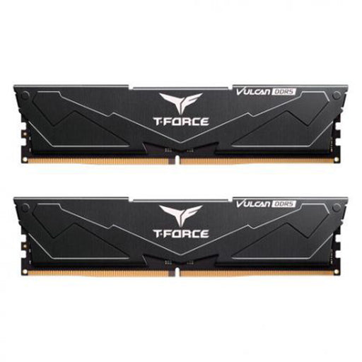 TeamGroup T‑Force Vulcan DDR5 6000MHz 32GB (2×16GB) memory kit in dark grey with aluminium heatsink.