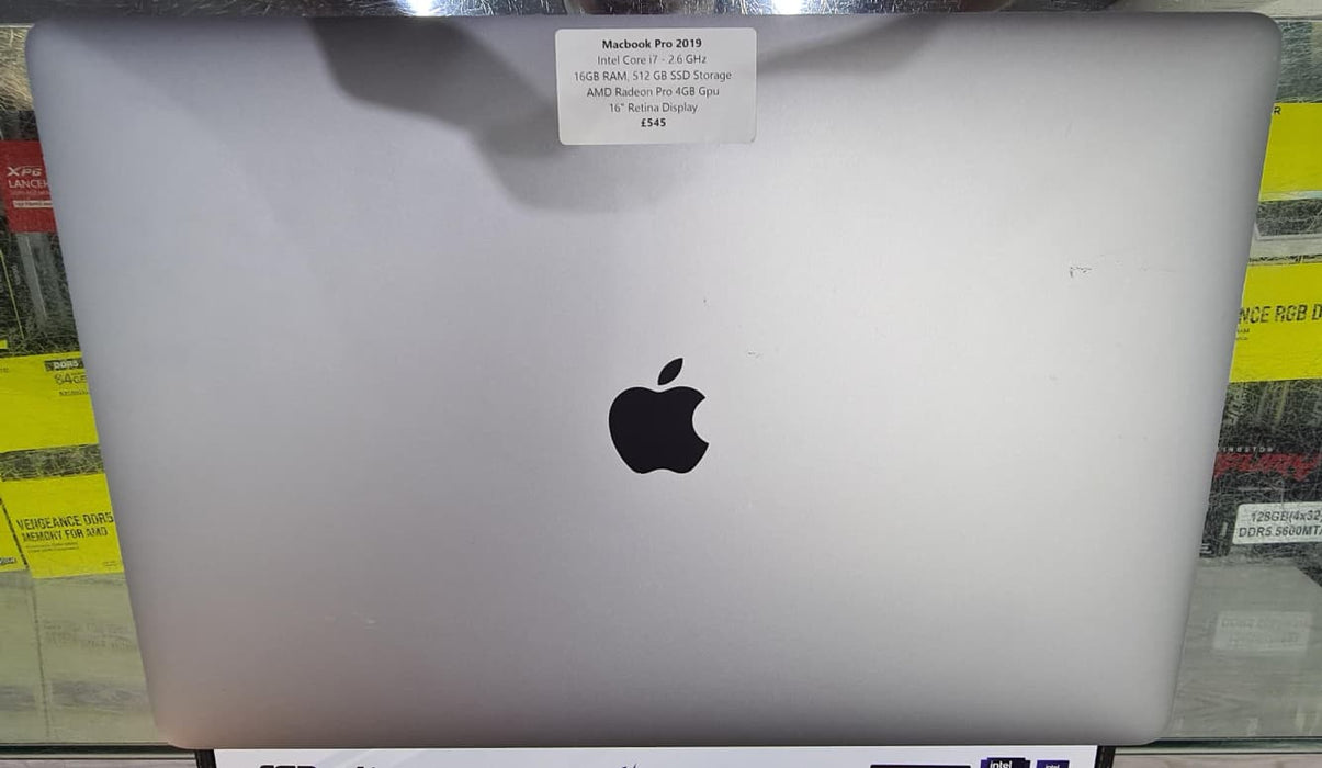 Apple MacBook Pro 2019 16" Retina, Intel Core i7, 16GB RAM, 512GB SSD, Touch Bar, A2141, *Used*