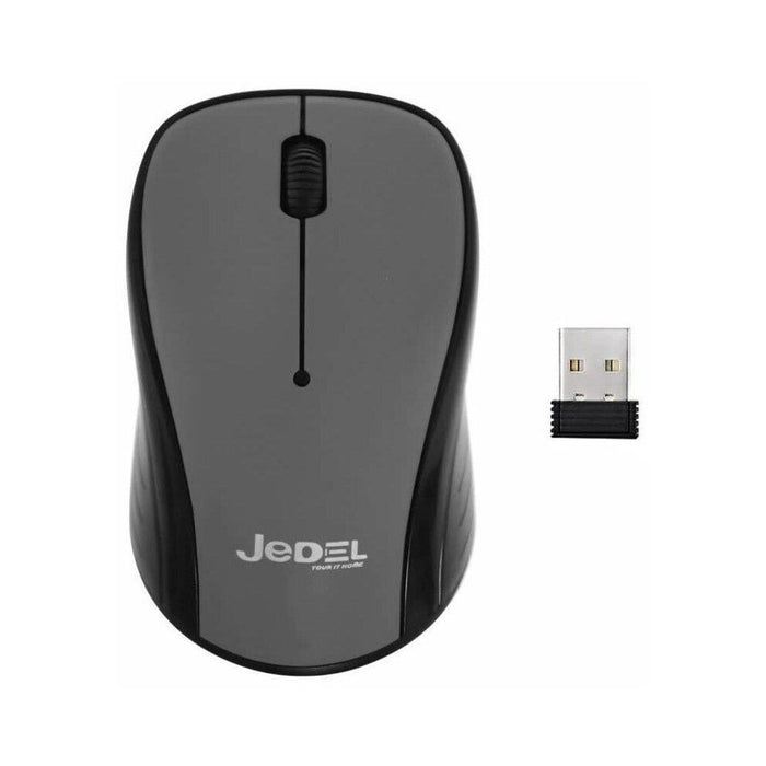 JEDEL Wireless Optical Mouse – Black, 2.4GHz, 1000 DPI