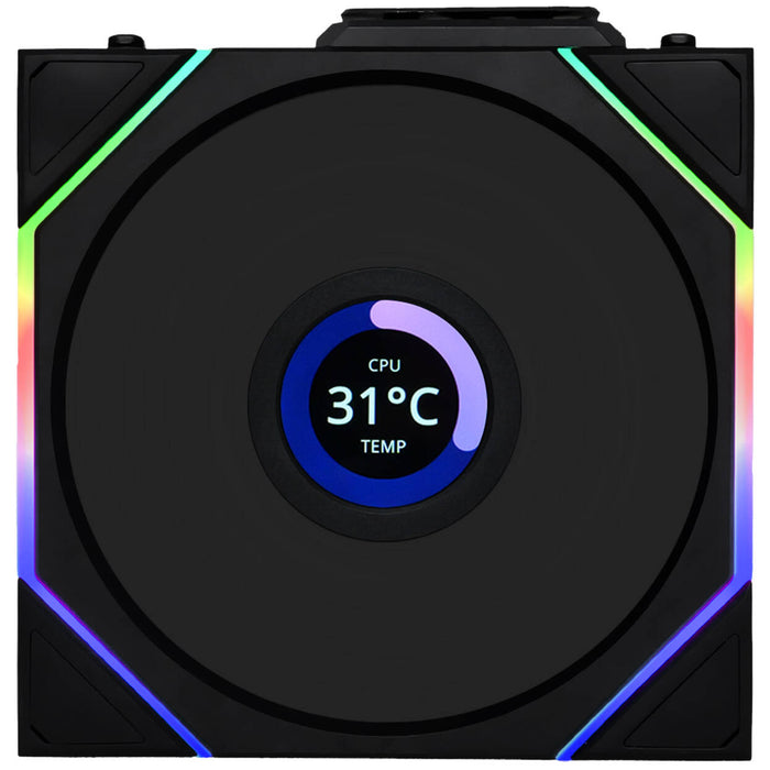 Lian Li UNI FAN TL LCD Wireless 120 Black Triple Pack – ARGB PWM Fans with LCD Screens
