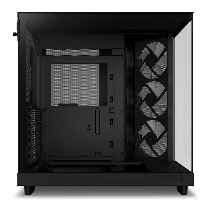 NZXT H6 Flow RGB Black ATX Gaming PC Case, Compact Dual Chamber Tempered Glass Mid Tower Desktop Case