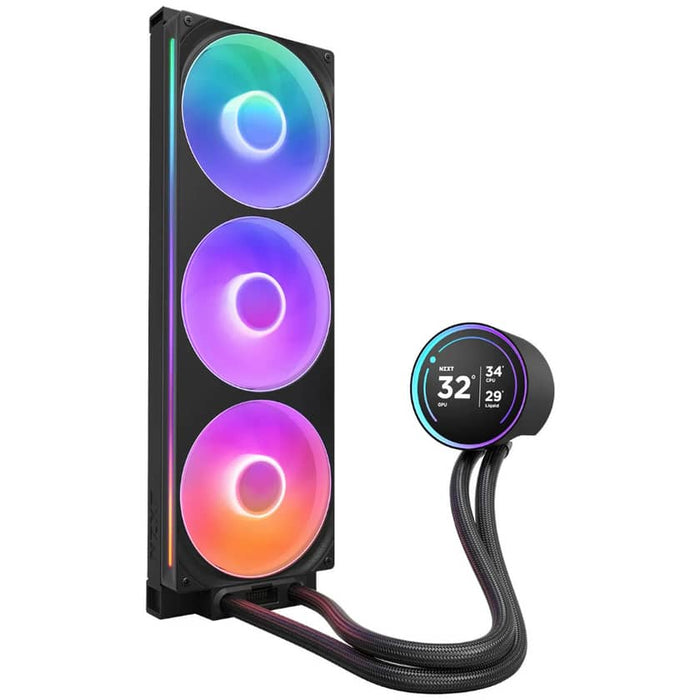 NZXT Kraken Elite 420 RGB Black Liquid CPU Cooler – LCD Display, 420mm AIO