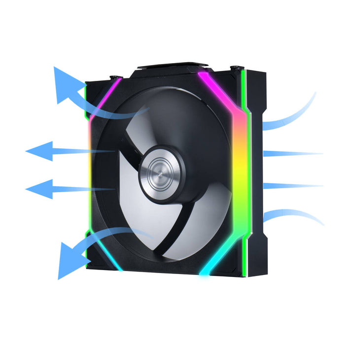 Lian Li UNI SL Wireless RGB 120mm Reverse Flow Triple Pack Black – ARGB PWM Fans with Controller