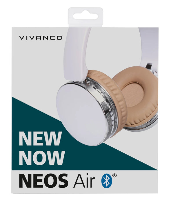 Vivanco Neos White Bluetooth Headphones – Wireless – Foldable – 8‑Hour Battery