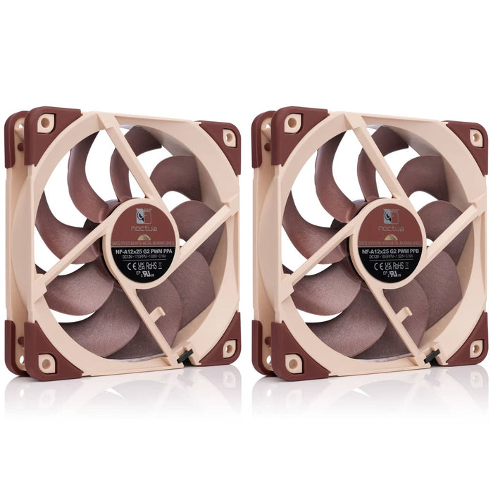 Noctua NF‑A12x25 G2 PWM Sx2‑PP 120mm Fan 2‑Pack – Quiet, 1800 RPM