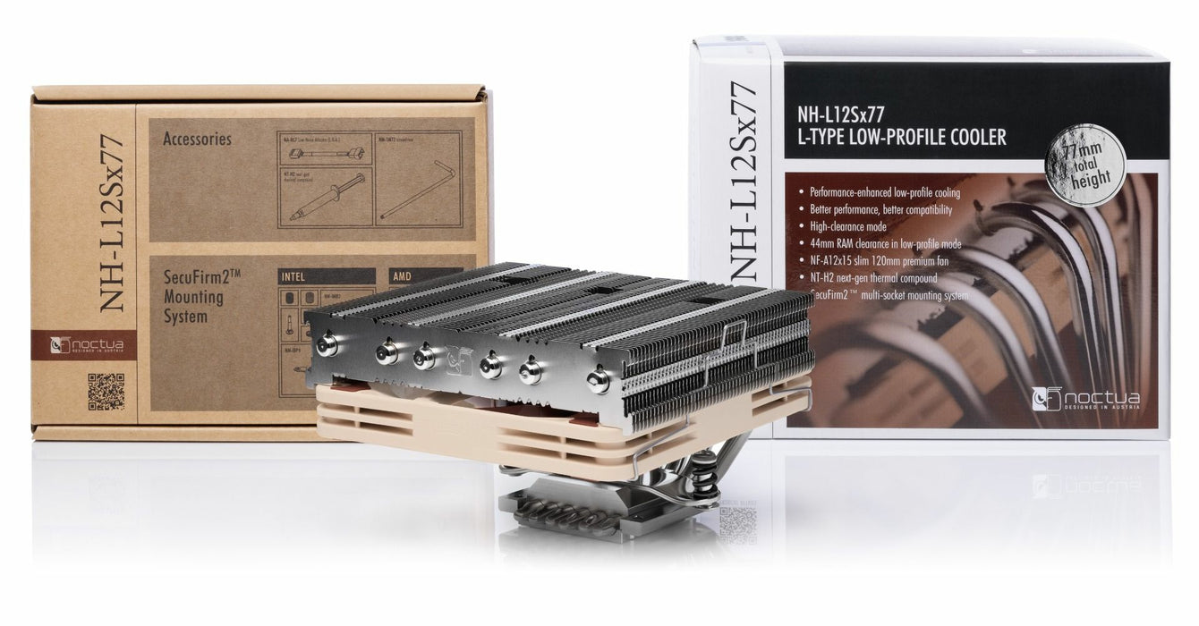 Noctua NH‑L12Sx77 – 77mm Low Profile CPU Cooler, 6 Heatpipes, NF‑A12x15 PWM Fan