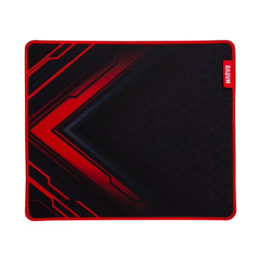 Large Mouse Pad, Microfibre Mouse Mat, Black & Red, Non-Slip