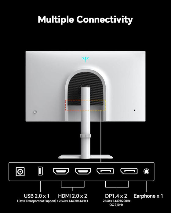 KTC H27T6 27" 1440P 200Hz Fast IPS Gaming Monitor – HDR400 White