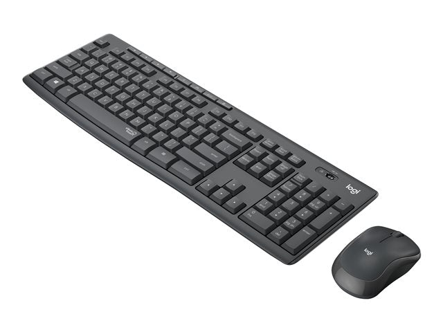 Logitech MK295 Silent Wireless Keyboard & Mouse Combo – QWERTY UK, Graphite