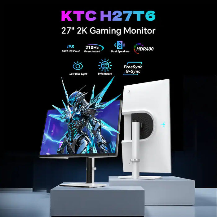 KTC H27T6 27" 1440P 200Hz Fast IPS Gaming Monitor – HDR400 White
