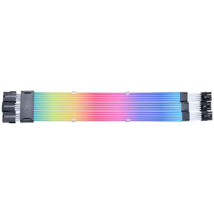 Lian Li STRIMER Wireless ARGB GPU 3×8‑Pin Extension Cable – White