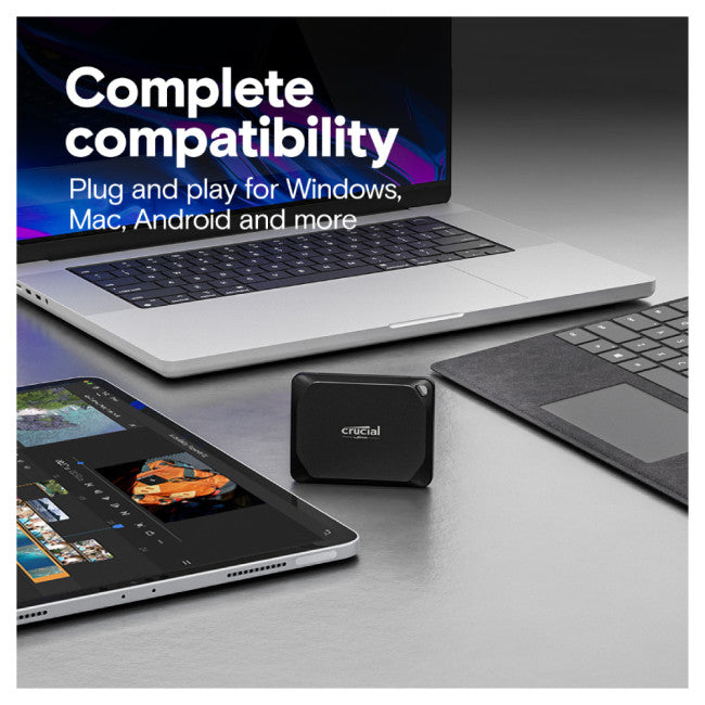 Crucial X10 Pro 2TB External SSD – USB‑C, 2100MB/s Read, Rugged Portable Drive