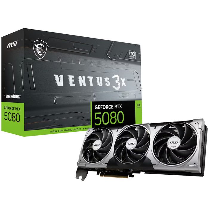 MSI GeForce RTX 5080 Ventus 3X OC 16GB GDDR7 PCI-Express Graphics Card