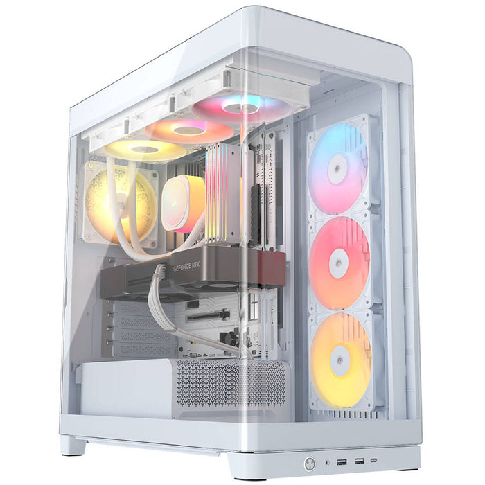 CORSAIR FRAME 4500X RS-R ARGB PC Case White – Panoramic Glass Mid-Tower, Dual 360 mm