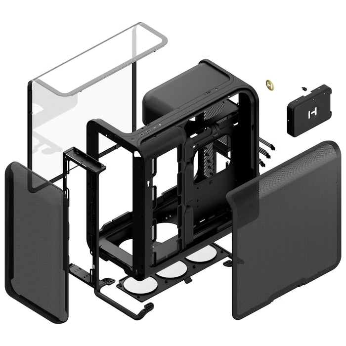 HYTE X50 Pitch Black Mid‑Tower Case – High Airflow / E‑ATX Support