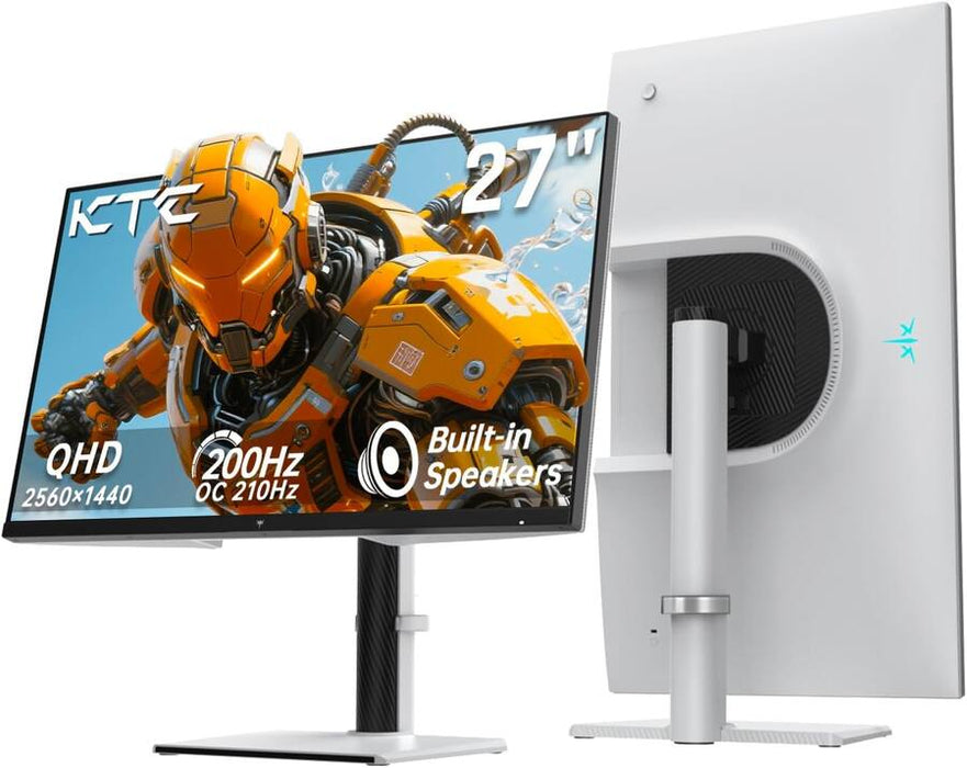KTC H27T6 27" 1440P 200Hz Fast IPS Gaming Monitor – HDR400 White