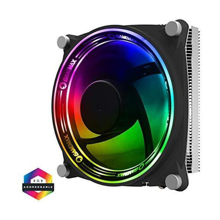 GameMax Gamma 300 ARGB CPU Cooler – 120mm PWM, 1500RPM, Universal Socket