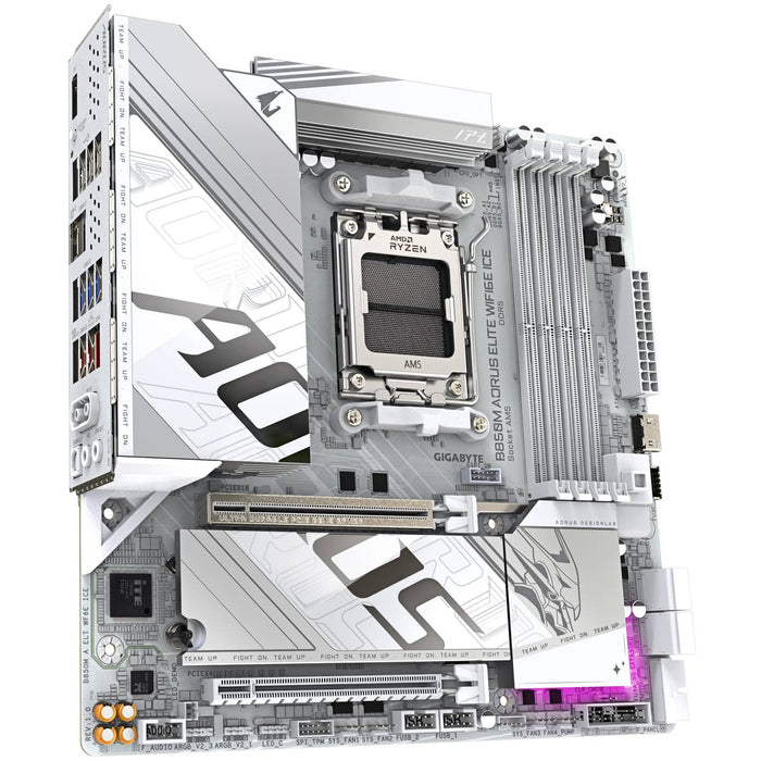Gigabyte B850M AORUS ELITE WIFI6E ICE Micro‑ATX AM5 Motherboard – PCIe 5.0, DDR5