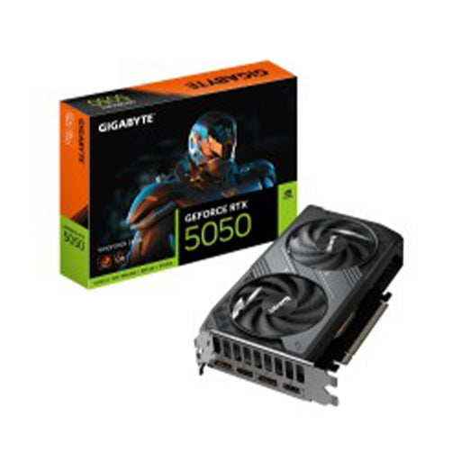 Gigabyte GeForce RTX 5050 WINDFORCE OC 8GB GDDR6 dual‑fan graphics card with PCIe 5.0 support.