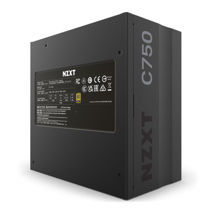 NZXT C750 ATX PSU, 750W Power Supply, 80+ Gold, Ghost Fully Modular, ATX Gaming PSU Quiet Supply