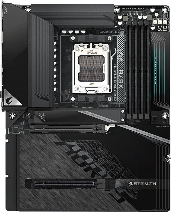 Gigabyte X870 AORUS STEALTH ATX AM5 Motherboard | PCIe 5.0, Wi‑Fi 7