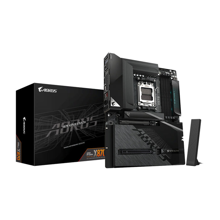 Gigabyte X870 AORUS STEALTH ATX AM5 Motherboard | PCIe 5.0, Wi‑Fi 7
